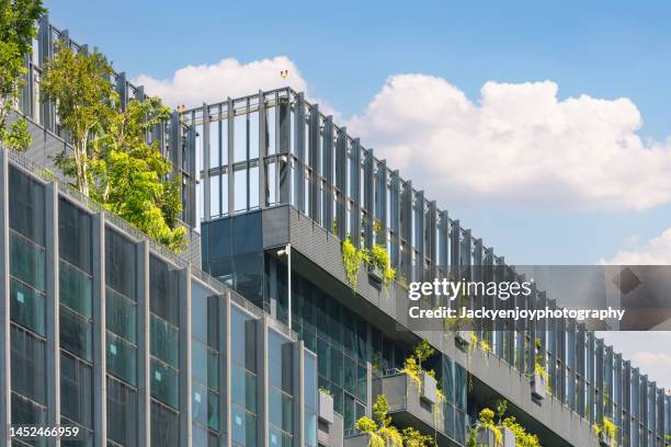 modern building with vertical green - headqarters stock pictures, royalty-free photos & images