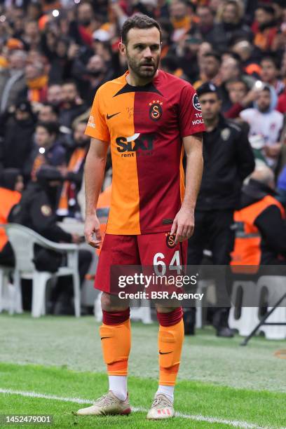 Juan Mata of Galatasaray looks on during the Super Lig match between Galatasaray and Istanbulspor AS at the NEF Stadyumu on December 25, 2022 in...