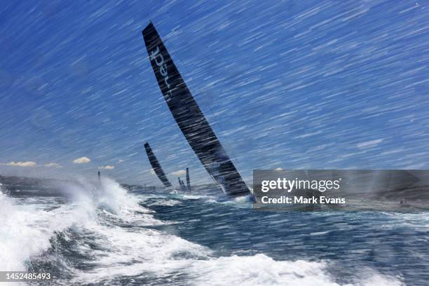 Law Connect sails towards the heads during the 2022 Sydney to Hobart on Sydney Harbour, on December 26, 2022 in Sydney, Australia.