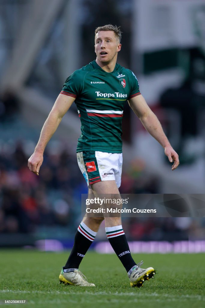 Leiscter Rugby Harry Potter of Leicester Tigers looks on during the Gallagher... News ...