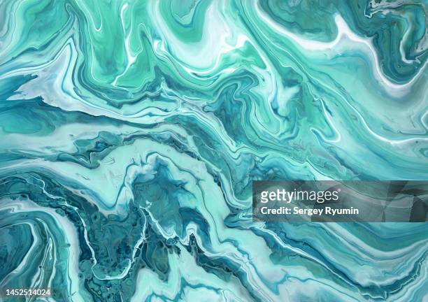 fluid art texture - turquoise stock-fotos und bilder