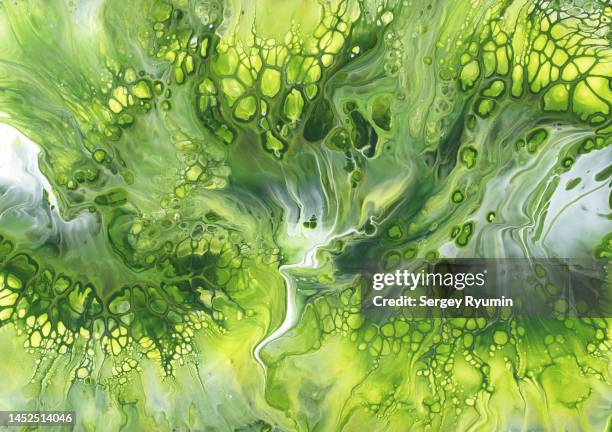 fluid art texture - pflanzenzellen stock-fotos und bilder