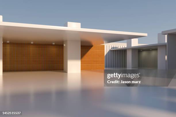 empty concrete building background - modern garage stock pictures, royalty-free photos & images