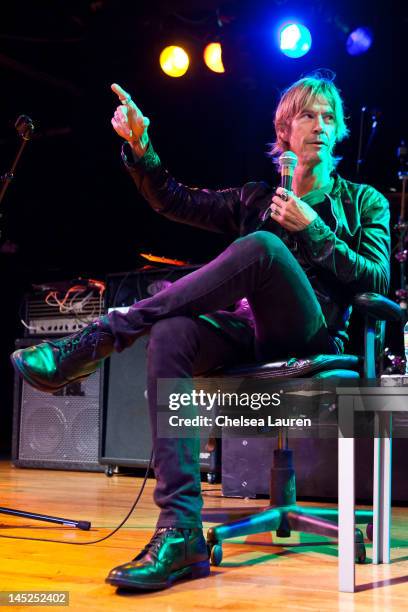 Musician Duff McKagan attends the "MI Conversation Series" with Duff McKagan at Musicians Institute Concert Hall on May 24, 2012 in Los Angeles,...