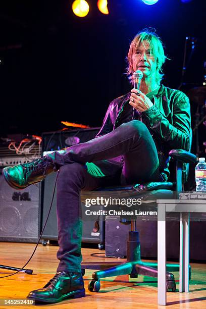 Musician Duff McKagan attends the "MI Conversation Series" with Duff McKagan at Musicians Institute Concert Hall on May 24, 2012 in Los Angeles,...