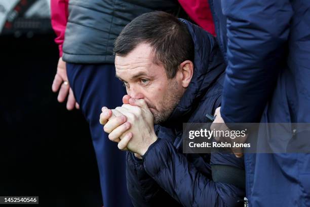 Head Coach Nathan Jones of Southampton during the Premier League match between Southampton FC and Brighton & Hove Albion at Friends Provident St....