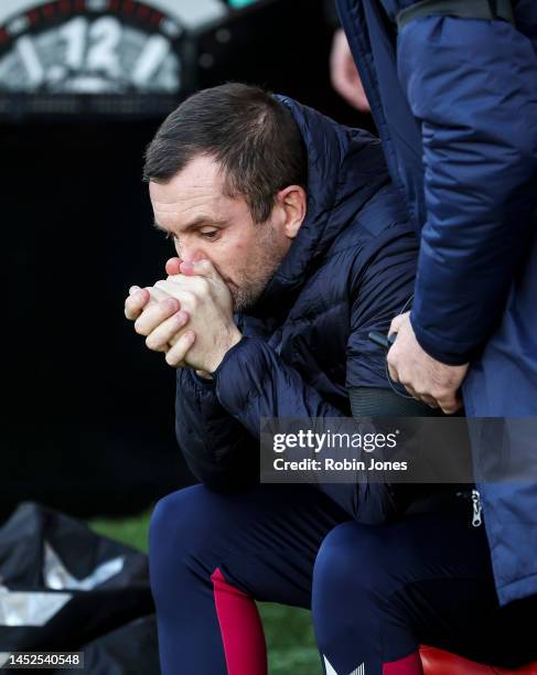 Head Coach Nathan Jones of Southampton during the Premier League match between Southampton FC and Brighton & Hove Albion at Friends Provident St....