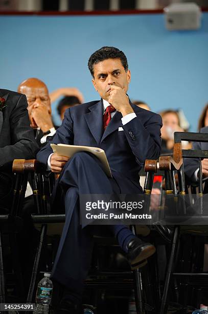 Author Fareed Zakaria attends the Annual Meeting of the Harvard University Alumni Association at the 2012 Harvard Commencement on May 24, 2012 in...