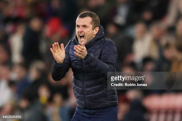 Head Coach Nathan Jones of Southampton during the Premier League match between Southampton FC and Brighton & Hove Albion at Friends Provident St....