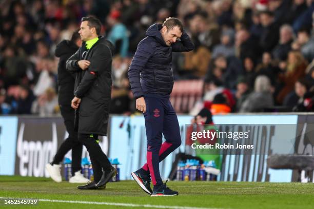 Head Coach Nathan Jones of Southampton during the Premier League match between Southampton FC and Brighton & Hove Albion at Friends Provident St....