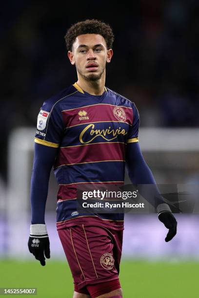 Luke Amos of Queens Park Rangers looks on during the Sky Bet Championship between Cardiff City and Queens Park Rangers at Cardiff City Stadium on...