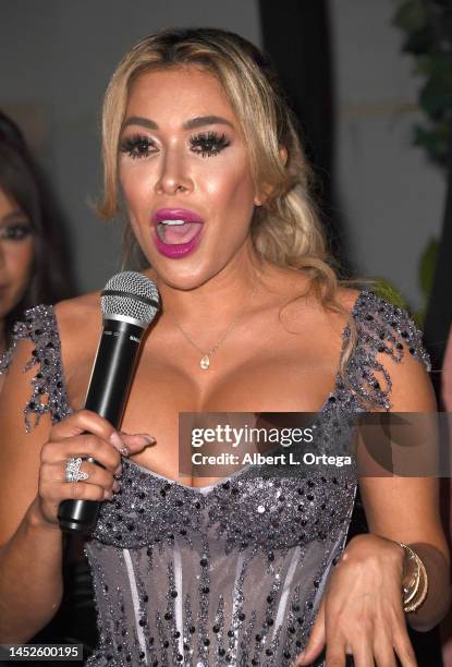 Olga Loera is honored at Amaré Magazine's Launch Women Of The Year 2022 held at Skybar on December 16, 2022 in West Hollywood, California.