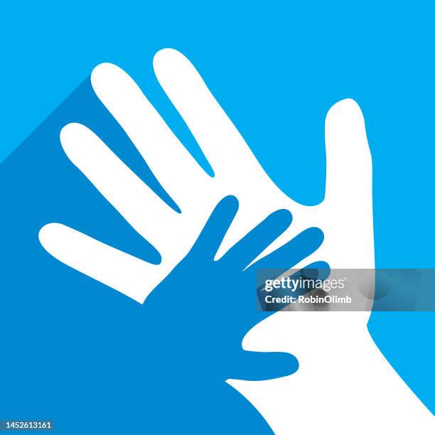 handsblue icon - caring hands stock illustrations