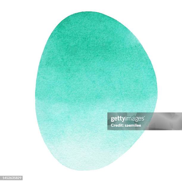 stockillustraties, clipart, cartoons en iconen met watercolor oval background with turquoise color - kleurstof