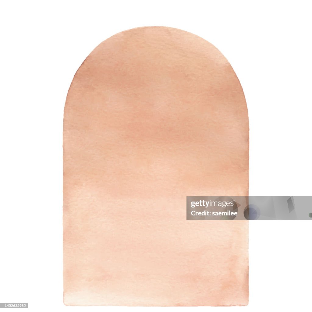 Watercolor brown arch background