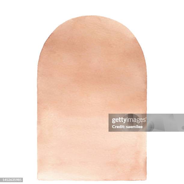 watercolor brown arch background - vault logo stock illustrations