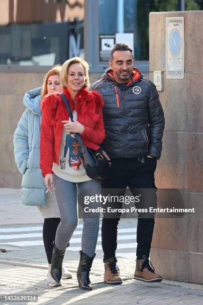 Rocio Carrasco and Fidel Albiac leaving a lunch with colleagues on December 22 in Madrid, Spain.