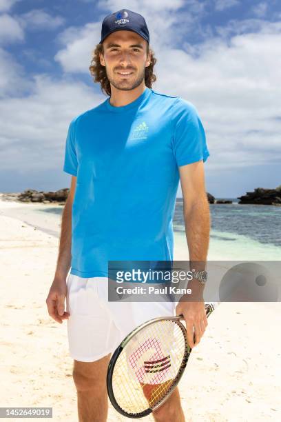 Stefanos Tsitsipas of Greece poses during a United Cup media opportunity at Rottnest Island on December 27, 2022 in Perth, Australia.