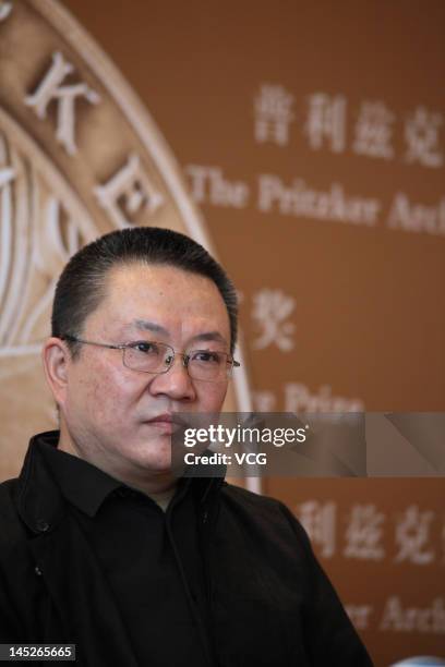 Pritzker Prize winner Wang Shu, Dean of the School of Architecture of the China Academy of Art, looks on during 2012 Pritzker Architecture Prize...