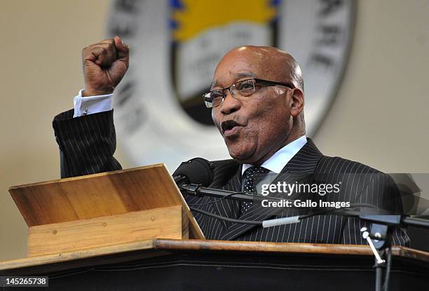 President Jacob Zuma delivers a lecture in honour of the late fifth President General of the ANC, Pixley Seme, as part of the ANC centenary...