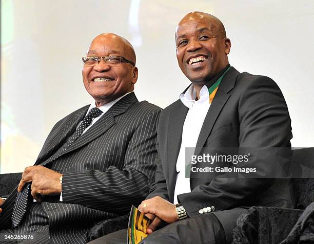 President Jacob Zuma beside Pumulo Masaulle, at the Fort Hare University, where he delivered a lecture in honour of the late fifth President General...