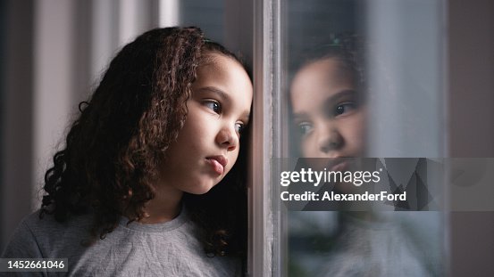 Mental health, girl and window for sad, thinking and depressed in home. Depression, black child and unhappy with stress, anxiety and frustrated with suffering, disappointed and foster female kid. Mental health, girl and window for sad, thinking and depressed in home. Depression, black child and unhappy with stress, anxiety and frustrated with suffering, disappointed and foster female kid.