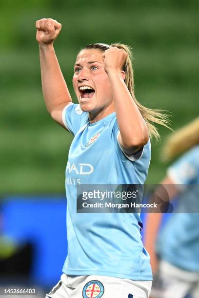 Rhianna Pollicina of Melbourne City appeals for a goal during the round seven A-League Women's match between Melbourne City and Perth Glory at AAMI...