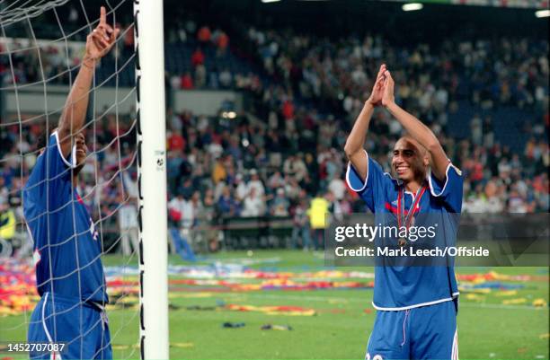 July 2000, Rotterdam, UEFA European Championship Final, Italy v France, Thierry Henry of France points to where the golden goal by David Trezeguet...