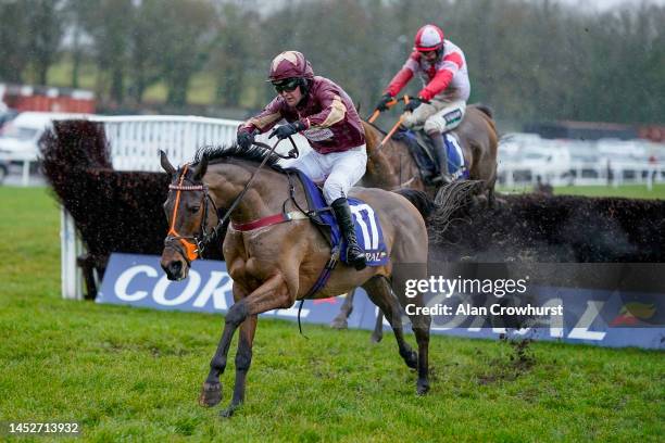 David Prichard riding The Two Amigos clear the last to win The Coral Welsh Grand National Handicap Chase at Chepstow Racecourse on December 27, 2022...