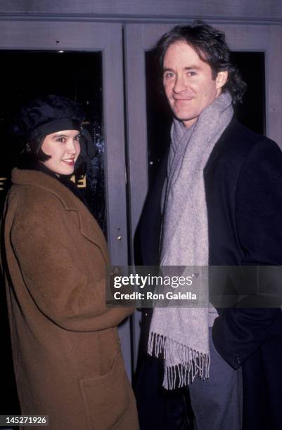 Phoebe Cates and Kevin Kline attend the premiere party for "The January Man" on January 9, 1989 at Wallman Skating Rink in New York City.