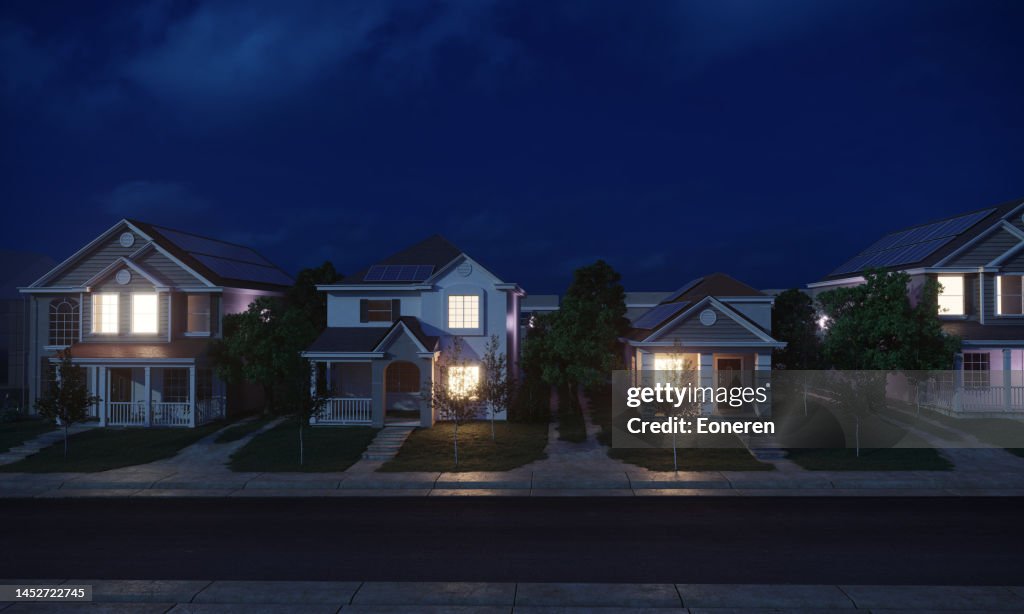 Casas com painéis solares
