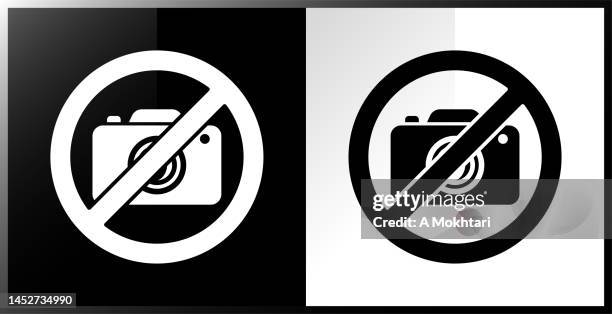 prohibited photo icon. - no photographs sign stock illustrations