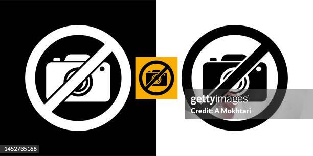 prohibited photo icon. - no photographs sign stock illustrations