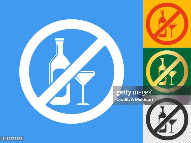 drinking forbidden icon set. - no more wine stock illustrations