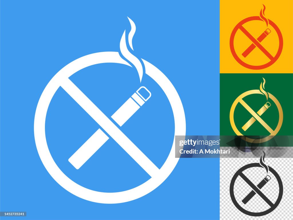 No smoking icon set.