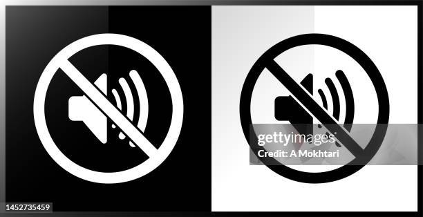 mute icon. - commercial sign stock illustrations