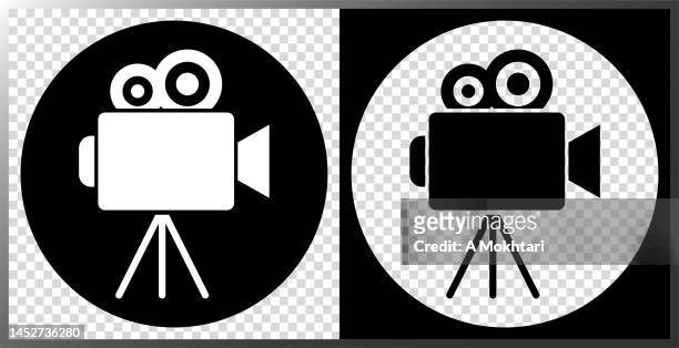 stockillustraties, clipart, cartoons en iconen met cinema camera icon. - film camera