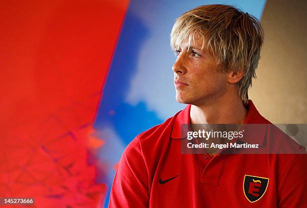 Fernando Torres of Spain attends a press conference at Puerta America Hotel on May 25, 2012 in Madrid, Spain.