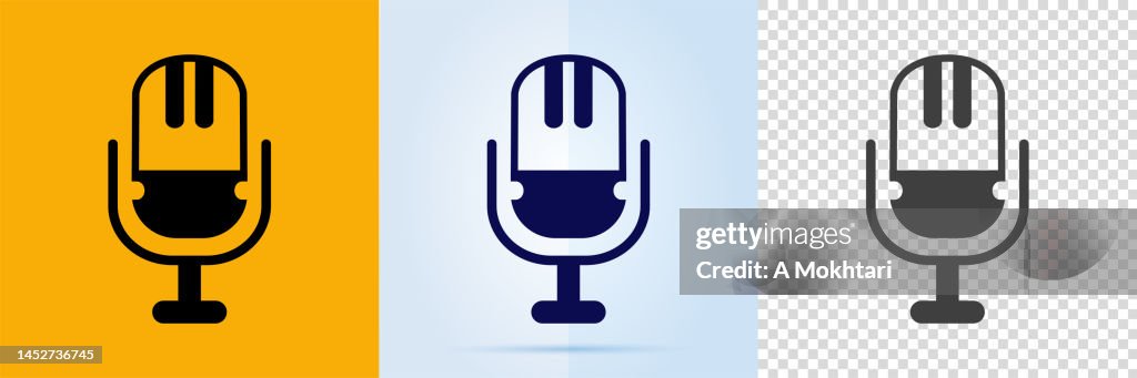 Microphone icon set.
