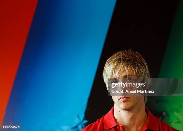 Fernando Torres of Spain attends a press conference at Puerta America Hotel on May 25, 2012 in Madrid, Spain.