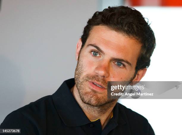Juan Mata of Spain attends a press conference at Puerta America Hotel on May 25, 2012 in Madrid, Spain.