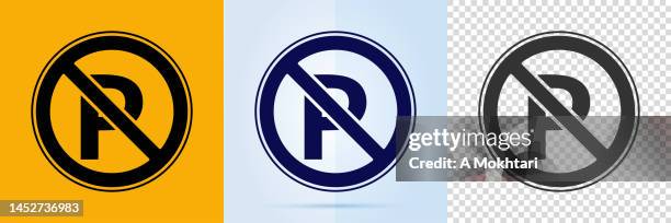 prohibited parking icon set. - pedestrian area stock illustrations