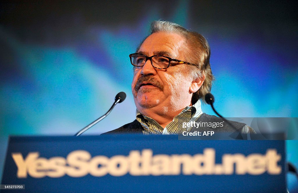 Scottish actor Brian Cox speaks at the l