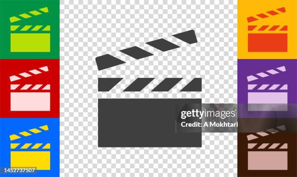 stockillustraties, clipart, cartoons en iconen met cinema clapperboard icon. - filmklapper