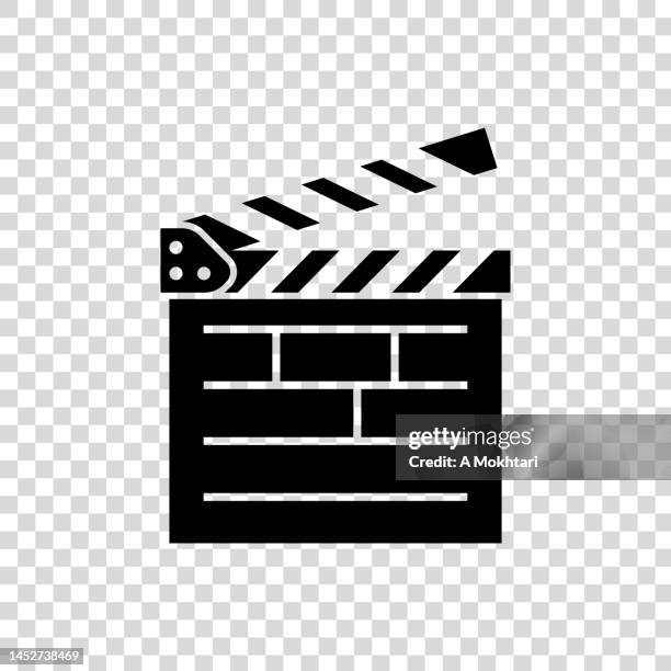 cinema clapperboard icon. - clapboard stock illustrations