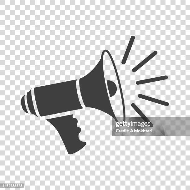 stockillustraties, clipart, cartoons en iconen met megaphone icon on transdparent background. - amplify logo