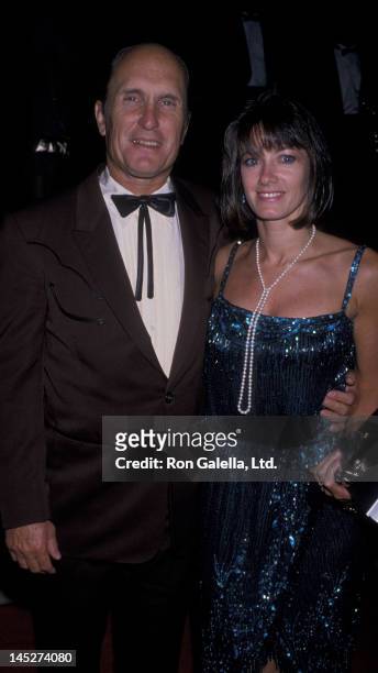 Robert Duvall and wife Sharon Brophy attend 41st Annual Primetime Emmy Awards on September 17, 1989 at the Pasadena Civic Auditorium in Pasadena,...