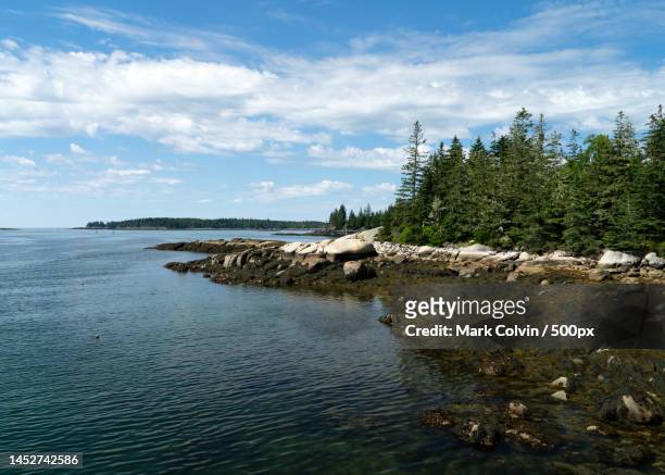scenic view of sea against sky,vinalhaven island,united states,usa - mark colvin stock pictures, royalty-free photos & images