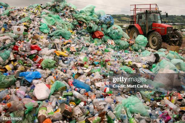 Bags of rubbish are recycled at the 2010 Glastonbury Festival held at Worthy Farm, in Pilton, Somerset on June 29, 2010 near Glastonbury, England....