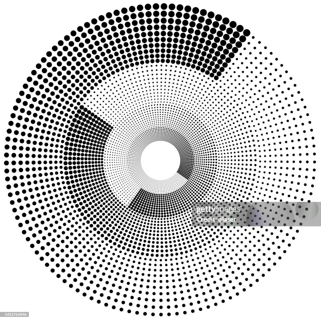 Abstract Circular Pattern With Angular Dot Size Growth In Four Orbits ...